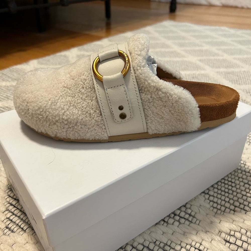 See by Chloe fur mules